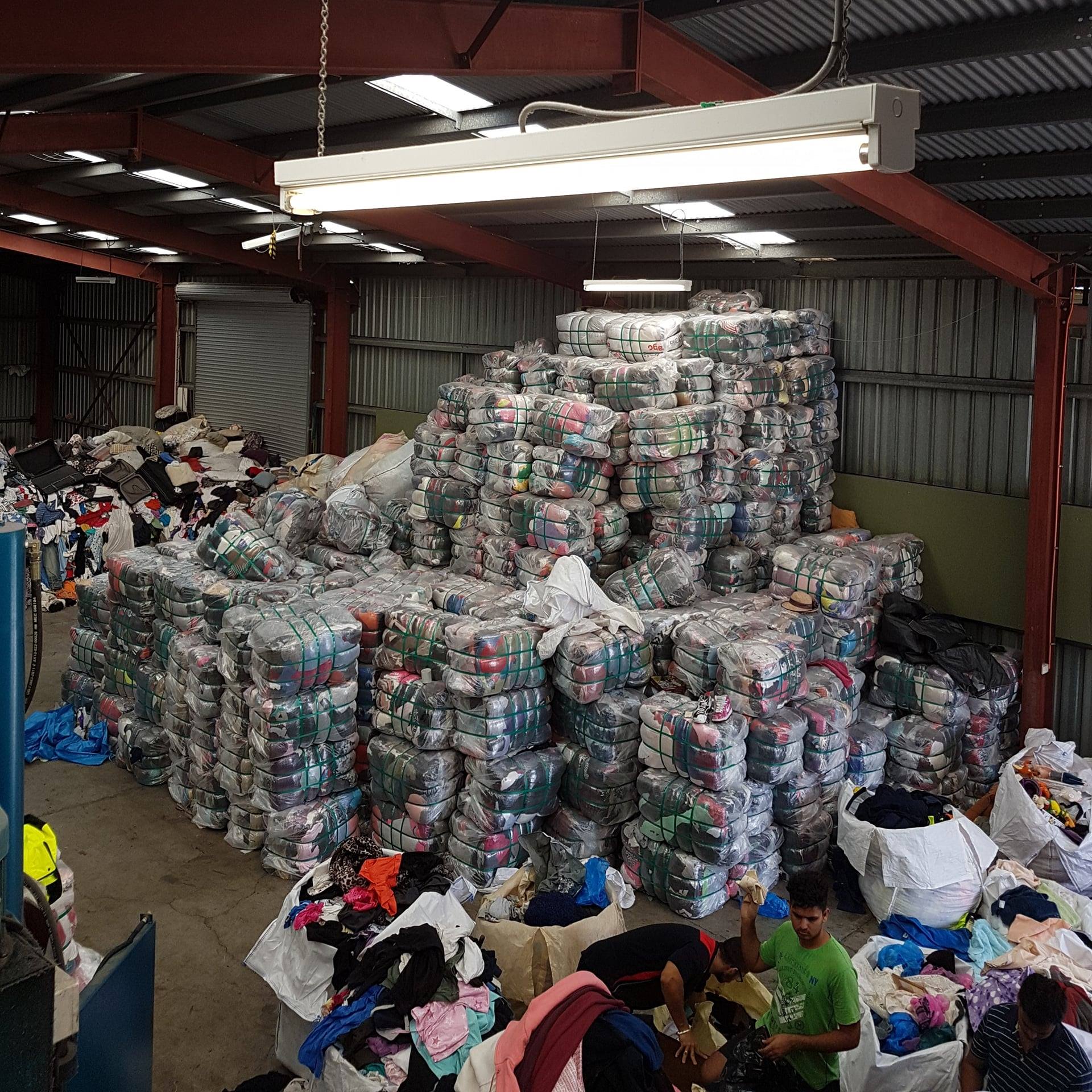 A warehouse full of clothes