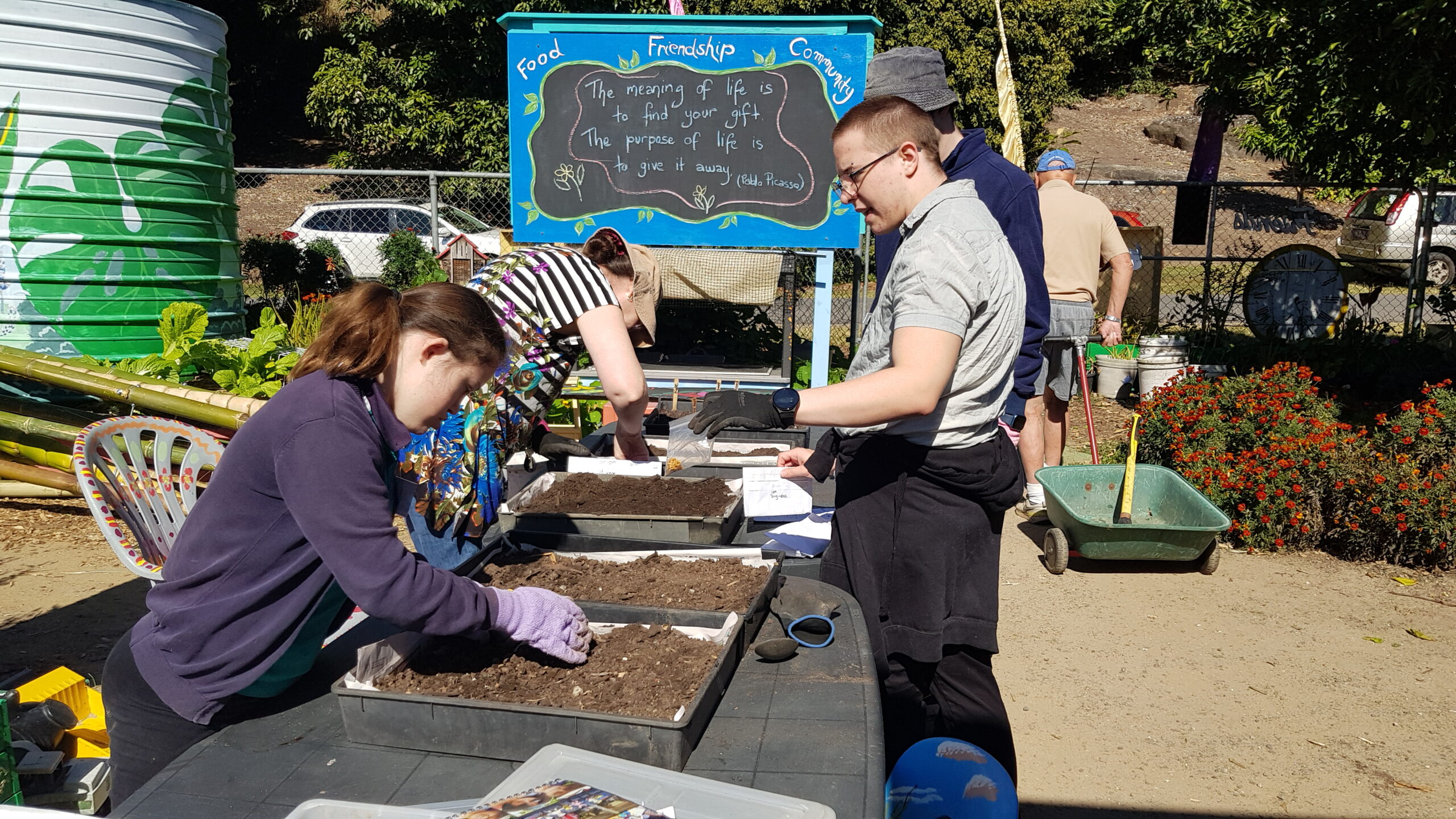 People gardening