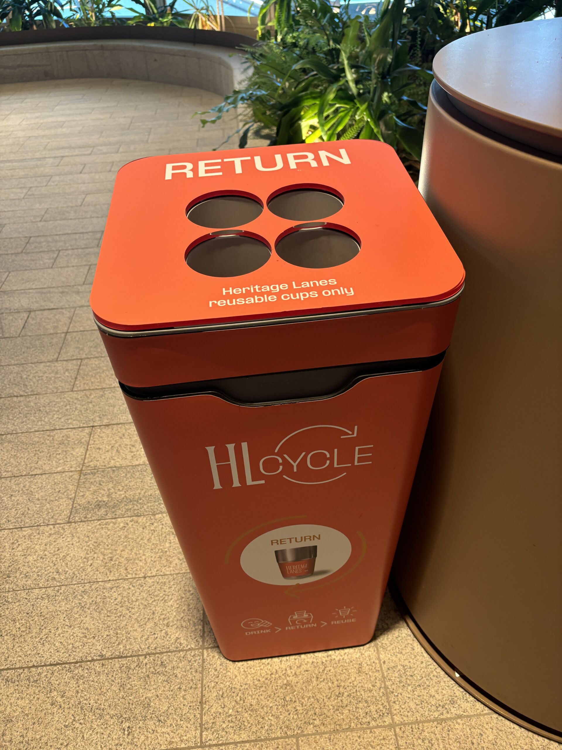 coffee cup recycling bin