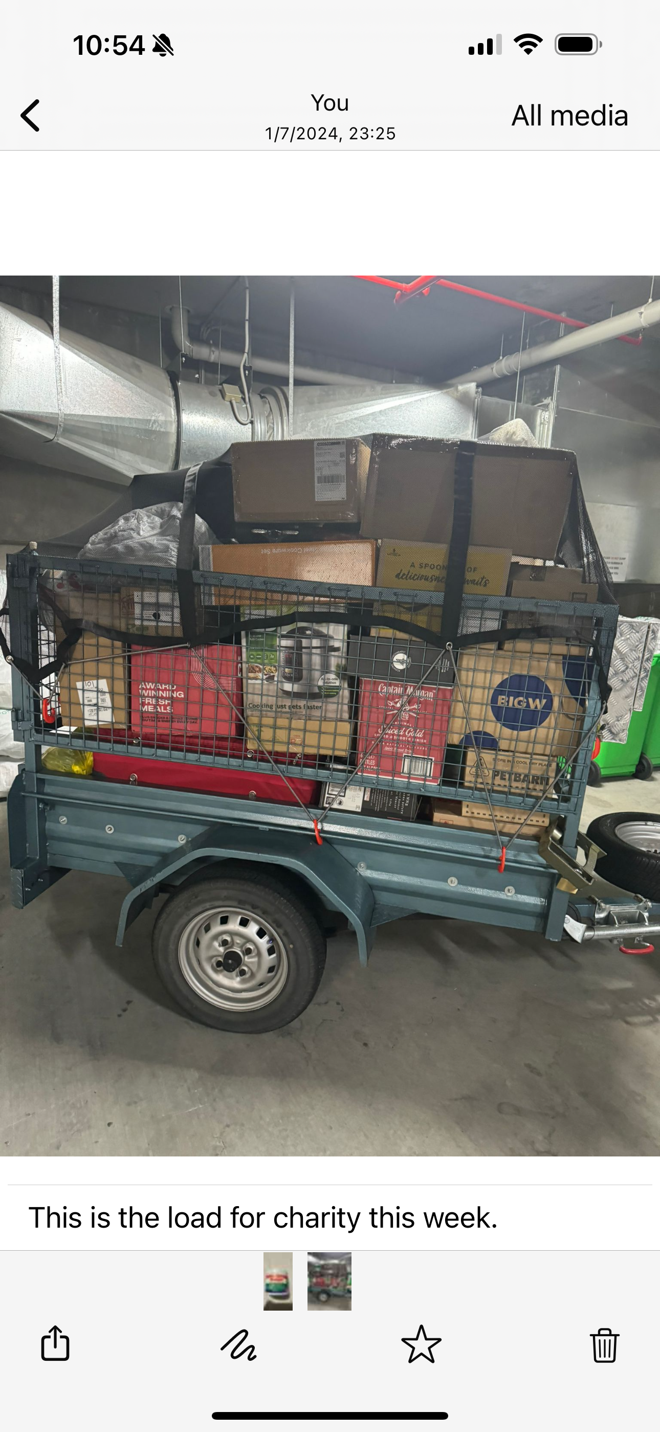 Trailer full of donations